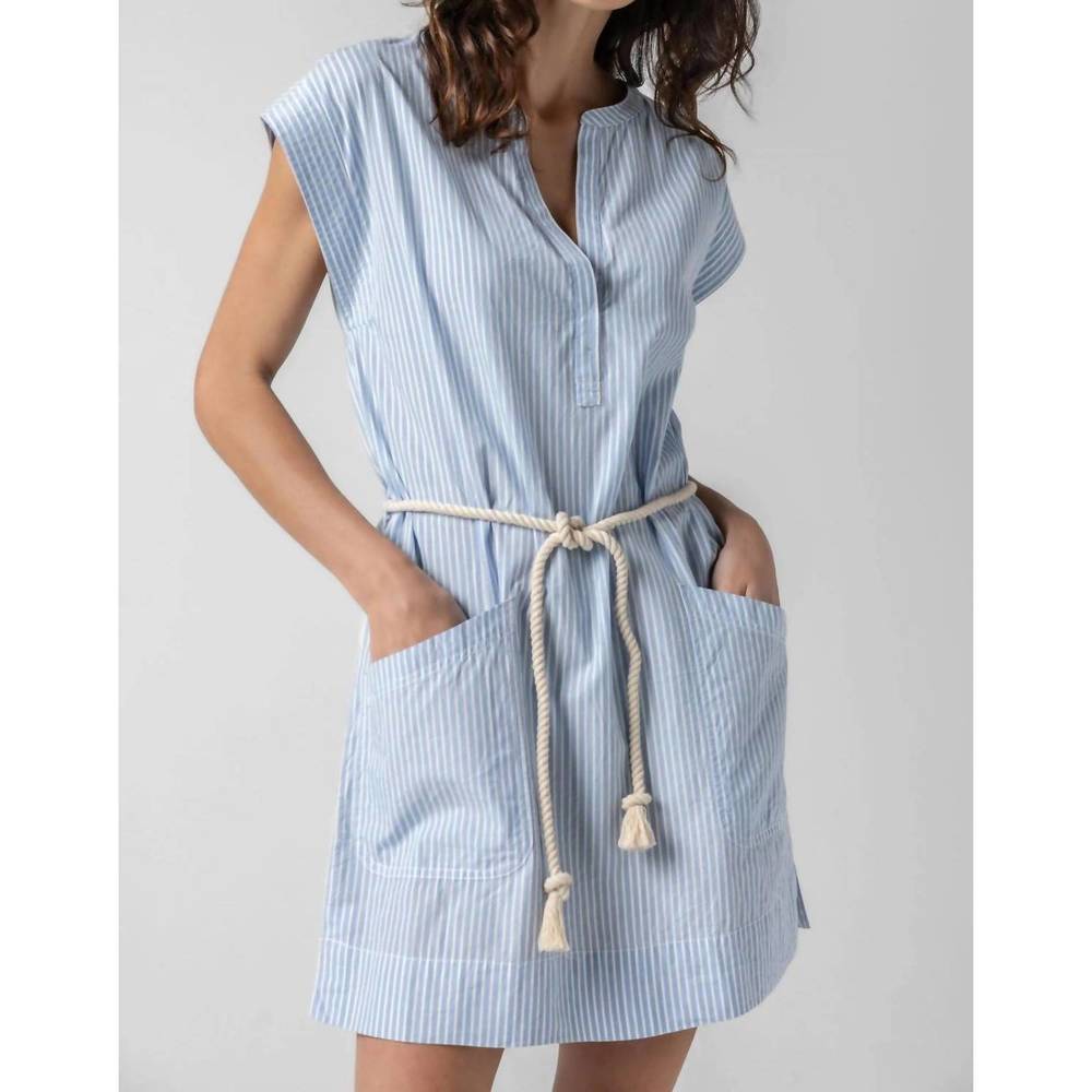 Lilla P Blue Striped Mini Dress
